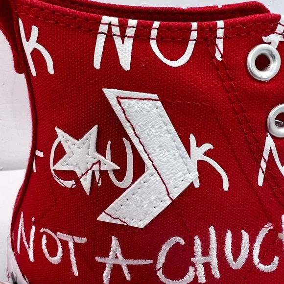 ⭐️CONVERSE 💯“NOT A CHUCK”, RED,UNISEX MEN’S 8.5,WOMEN’S 10.5,HIGH TOP SNEAKERS - Picture 12 of 14